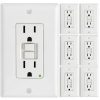 GFCI Outlet Amico 6 Pack 15 Amp Thin Design with LED Indicator, White-0