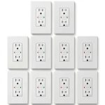 GFCI Outlet ELECTECK 10-Pack 15 Amp WR LED Self-Test Wallplate-0
