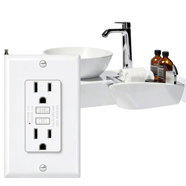 BESTTEN GFCI Outlet 15A Slim Design with LED Indicator – 10 Pack White-7