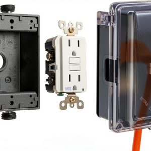 Sigma 16801 Weatherproof Outdoor GFCI Outlet Kit with Lockable Cover-0