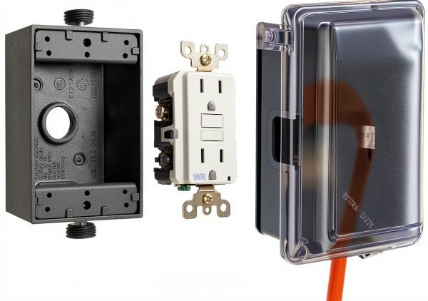 Sigma 16801 Weatherproof Outdoor GFCI Outlet Kit with Lockable Cover-0