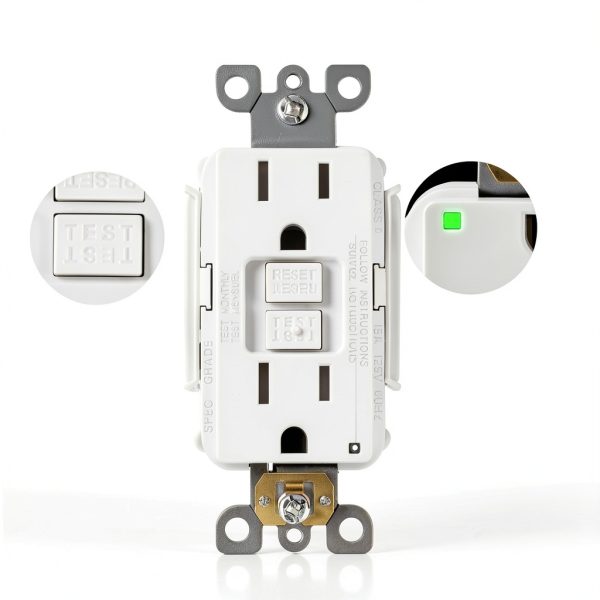 GFCI Outlet Amico 6 Pack 15 Amp Thin Design with LED Indicator, White-4