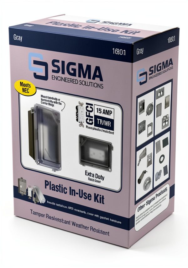 Sigma 16801 Weatherproof Outdoor GFCI Outlet Kit with Lockable Cover-6