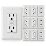 BESTTEN GFCI Outlet 15A Slim Design with LED Indicator – 10 Pack White-0