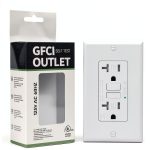 1-Pack 20 Amp GFI Electrical GFCI Outlet Self-Test Tamper Resistant (TR) Weather Resistant (WR) Ground Fault Receptacle with LED Indicator UL Listed Standard Wall Plate Included White-0