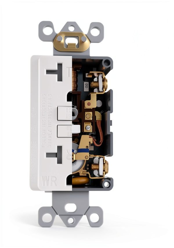1-Pack 20 Amp GFI Electrical GFCI Outlet Self-Test Tamper Resistant (TR) Weather Resistant (WR) Ground Fault Receptacle with LED Indicator UL Listed Standard Wall Plate Included White-7