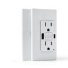Leviton 15A SmartlockPro Self-Test GFCI Combination with Type A & Type-C USB in-Wall, USB Charger for Smartphones and Tablets, GUAC1-W-3