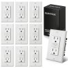 ELECTECK 10 Pack GFCI Outlets 15 Amp, Outdoor Weather Resistant (WR), Ultra Slim GFI Receptacles with LED Indicator, Ground Fault Circuit Interrupter, Wallplate Included, ETL Listed, White-0
