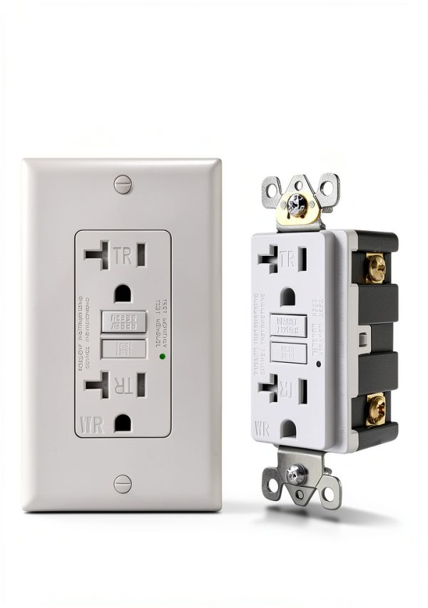 1-Pack 20 Amp GFI Electrical GFCI Outlet Self-Test Tamper Resistant (TR) Weather Resistant (WR) Ground Fault Receptacle with LED Indicator UL Listed Standard Wall Plate Included White-2