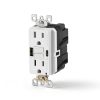 Leviton 15A SmartlockPro Self-Test GFCI Combination with Type A & Type-C USB in-Wall, USB Charger for Smartphones and Tablets, GUAC1-W-4