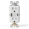 Leviton 15A SmartlockPro Self-Test GFCI Combination with Type A & Type-C USB in-Wall, USB Charger for Smartphones and Tablets, GUAC1-W-0