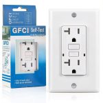 20 Amp GFCI Outlet, Tamper-Resistant GFI Receptacle with LED Indicator, Self-Test Ground Fault Circuit Interrupter, Decorator Wall Plates and Screws Included, UL Listed, White（1 Pack）-0