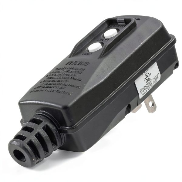 ELEGRP G1215PA2 G20PASR Auto‑Monitoring 15A GFCI Plug Black Auto Reset-0